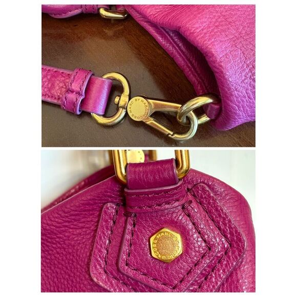 MARC by MARC JACOBS - Classic Q Fran Satchel/Shoulder Bag/Magenta Pebble Leather - Picture 10 of 16